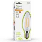 Wilko 1 Pack Small Screw E14/SES LED Filament 470 Lumens Candle Dimmable Light Bulb