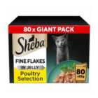 Sheba Fine Flakes Cat Food Pouches Poultry in Jelly Giant Pack 80 x 85g