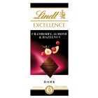 Lindt Excellence Cranberry, Almond & Hazelnut Dark Chocolate Bar 100g
