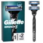 Gillette Mach 3 Razor For Men and 1 Refill Razor Blades