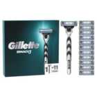Gillette Mach3 Razor for Men Big Pack-Handle + 11 Refill Razor Bladess