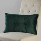 Morrisons Emerald Velvet Button Cushion