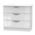 Ready Assembled Indices 3 Drawer Chest - White