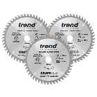 Trend 165mm 48 Tooth Circular Saw Blade Triple Pack