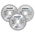 Trend 190mm Circular Saw Blades Mixed Triple Pack 24T/40T/60T