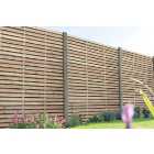 Forest Garden Contemporary Double Slatted Fence Panel - 1800 x 1800mm - 6 x 6ft