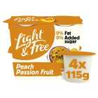 Light & Free Peach & Passion fruit Yogurt 4 x 115g
