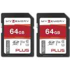 MyMemory PLUS 64GB V30 High Speed SD Card (SDXC) UHS-1 U3 - 100MB/s (2 PACK)