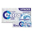 Extra Ice Peppermint Sugarfree Chewing Gum Multipack 6x10 Pieces 6 x 10 per pack