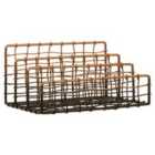 Maison by Premier Mimo Wire Letter Rack - Black/Rose Gold Finish