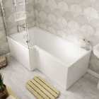 Wickes Veroli L-Shaped Left Hand Shower Bath - 1700 x 850mm