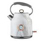Tower Bottega T10020WMRG Rapid Boil 3KW Stainless Steel 1.7L Traditional Kettle - Marble and Rose Gold
