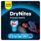 Huggies Drynites Pyjama Pants Marvel 4-7Yr Jumbo Pack 16 per pack