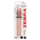 Zebra Classic Rose Gold Ballpoint Pens 3 per pack