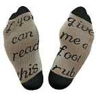 Flo Slogan Socks "Give Me A Foot Rub" - Grey & Black