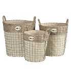Premier Housewares Lida Set of 3 Laundry Baskets - Willow & Wire