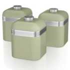 Swan Retro Set Of 3 Canisters - Green