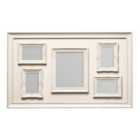 Premier Housewares Multi Photo Frame, 5 Photo Cream Plastic Frame - 1 Rectangular 8x10, 4 Rectangular 4x6"