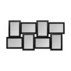 Premier Housewares Multi Photo Frame 8 Photo - Black Plastic Frame 4 x 6"