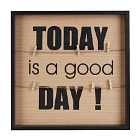 Premier Housewares Peg Photo Frame "Today Is A Good Day" with 6 Mini Clothes Pegs