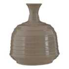 Premier Housewares Complements Ceramic Medium Vase Ribbed - Taupe
