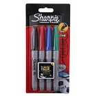 Sharpie Marker Pens Permanent Fine Point Pack of 4 - Multi