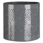 Premier Housewares Complements Small Hurricane Candle Holder - Grey Finish