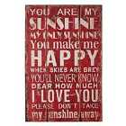 Premier Housewares Sunshine Wall Plaque "You Are My Sunshine My..."