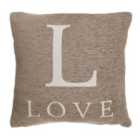 Premier Housewares 'Love' Cushion - Natural