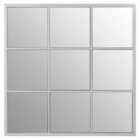 Premier Housewares Descartes Square Grid Wall Mirror - Silver Finish Frame