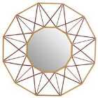 Premier Housewares Zariah Geo Wall Mirror - Antique Gold Finish
