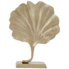 Premier Housewares Prato Leaf Sculpture - Gold finish Aluminium