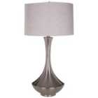Premier Housewares Lana Chrome Table Lamp with Natural Fabric Shade