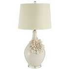 Premier Housewares Padma Table Lamp with Ceramic Base & Cream Shade