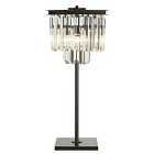 Premier Housewares Kensington Townhouse Table Lamp in Iron with Crystals - Antique Black Finish