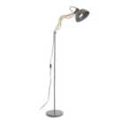 Premier Housewares Blair Floor Lamp in Wood & Metal - Grey