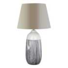 Premier Housewares Welma Table Lamp in Grey Ceramic with Grey Fabric Shade