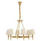 Premier Housewares Zina Ceiling Light in Gold with 6 Linen Shades