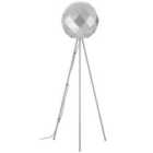 Premier Housewares Mateo Geometric Floor Lamp with Steel Base - Silver