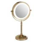 Premier Housewares Light Gold Cassini LED Table Mirror