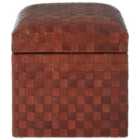 Inca Storage Stool Brown Leather