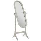 Premier Housewares Oval Cheval Mirror with White Wood Frame