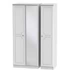 Ready Assembled Montego 3-Door Mirrored Wardrobe - White