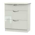 Ready Assembled Indices 3-Drawer Chest of Drawers - White/Grey