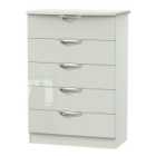 Ready Assembled Indices 5-Drawer Chest of Drawers - White/Grey