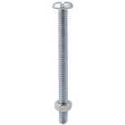 Select Hardware Slotted Pan Head Screws & Nuts Bright Zinc Plated M5X25 (15 Pack)