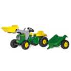 John Deere Kids Tractor with Front Loader and Rear Trailer