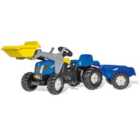 New Holland T7040 Kids Tractor with Front Loader and Trailer