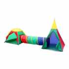 Charles Bentley Children's 3 In 1 Adventure Indoor /Outdoor Teepee Play Tent Set