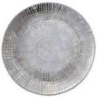 Premier Housewares Embra Round Ceramic Plate - Grey/Silver Finish